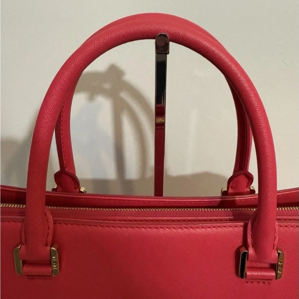 MCM Nuovo Satchel Crossbody Bag Fuchsia Pink Leather
